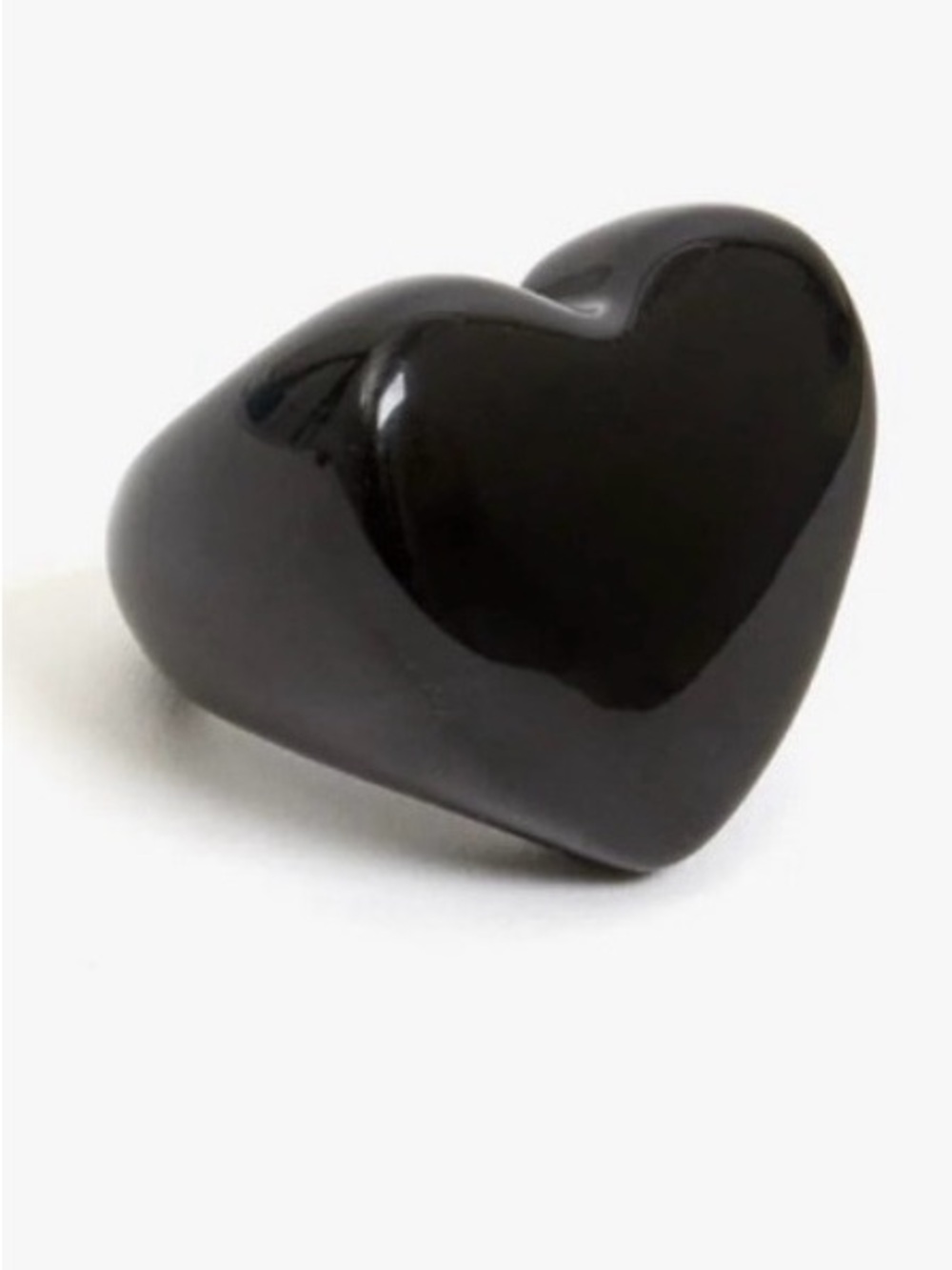 Clare V Black Heart Ring - Glossy Black